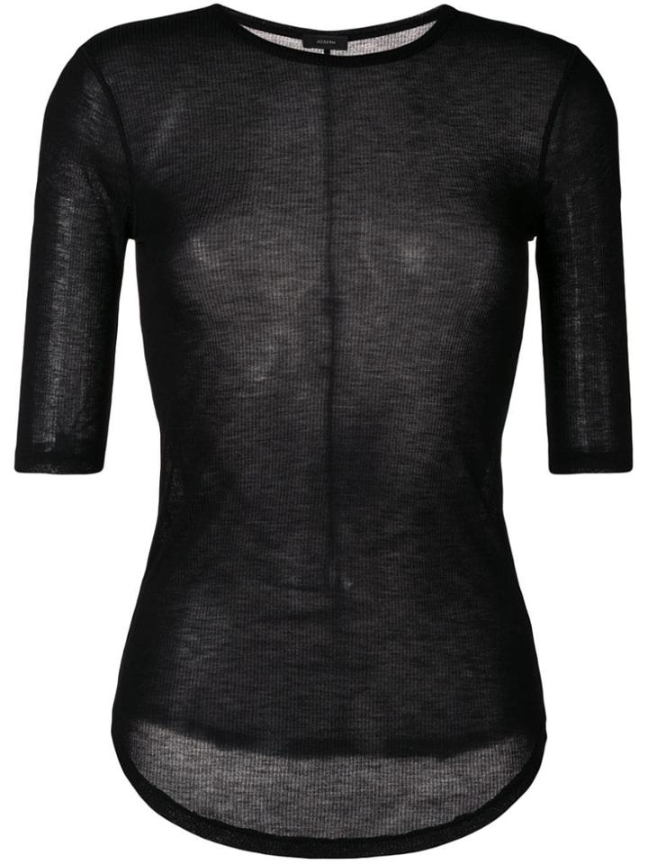 Joseph Ribbed Jersey Top - Black