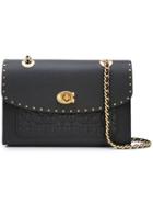 Coach Parker In Signature Leather With Rivets - Black