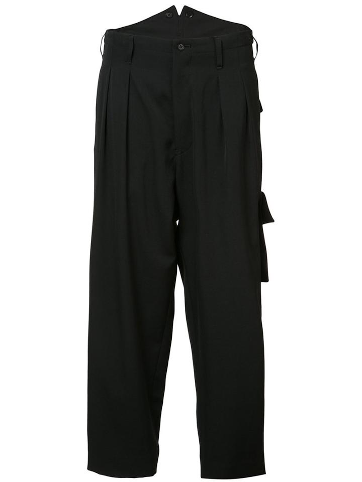 Yohji Yamamoto - Slouched Trousers - Women - Wool - 2, Black, Wool