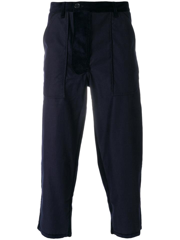Comme Des Garçons Shirt Cropped Tailored Trousers - Blue