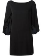 Milly Draped Sleeves Dress, Women's, Size: 2, Black, Polyester/silk/spandex/elastane