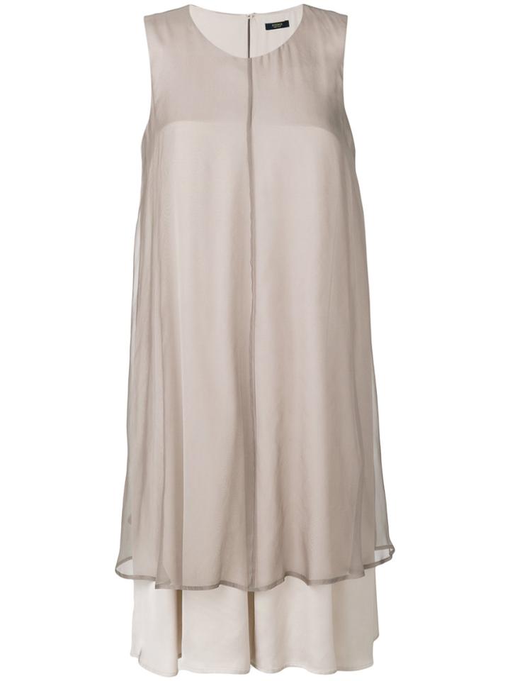 Peserico Layered Shift Dress - Nude & Neutrals