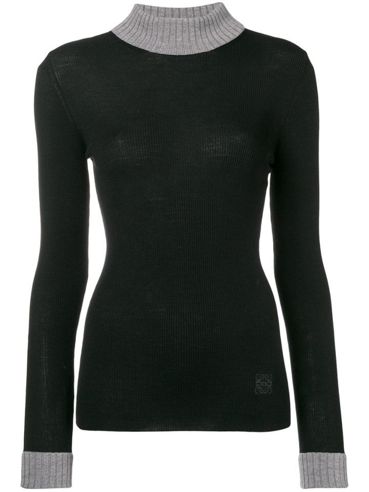 Loewe Two-tone Turtleneck Knit - Black