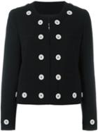 Boutique Moschino Buttons Detail Fitted Jacket, Women's, Size: 44, Black, Acetate/polyester