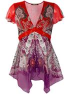 Roberto Cavalli Flared Paisley Top - Multicolour
