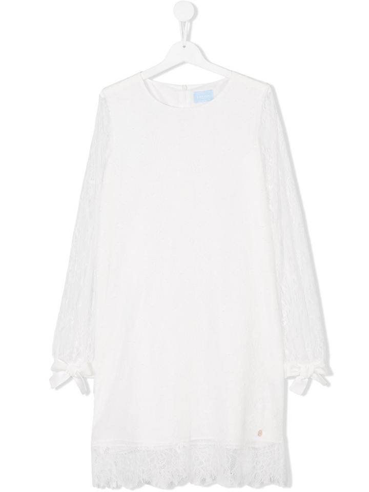 Lanvin Petite Scalloped Lace Long-sleeved Dress - White
