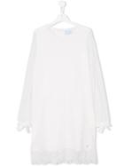 Lanvin Petite Scalloped Lace Long-sleeved Dress - White