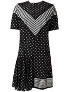 Stella Mccartney Dual Pattern Mini Dress - Black