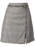 Msgm Raw Edge Button Front Skirt - Black