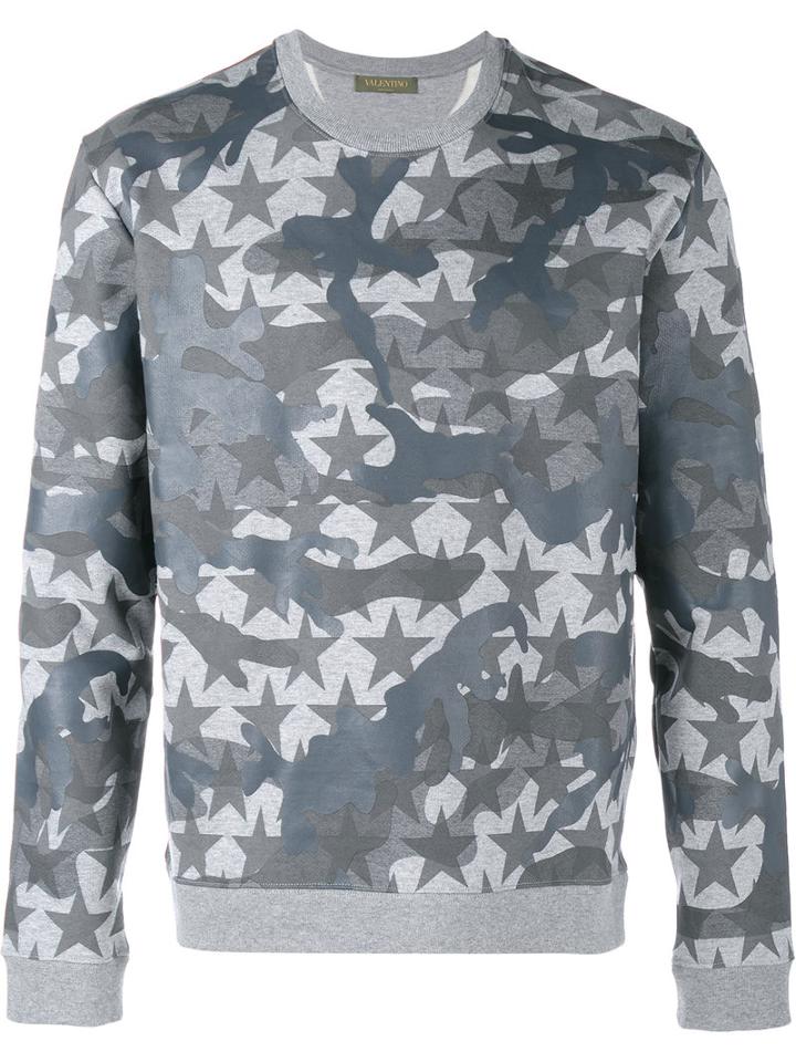 Valentino Camustars Sweatshirt, Size: Large, Grey, Cotton/polyamide