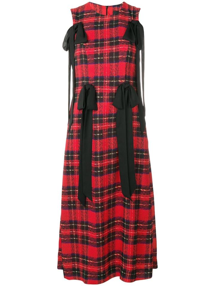 Simone Rocha Tartan Multi-bow Dress - Red