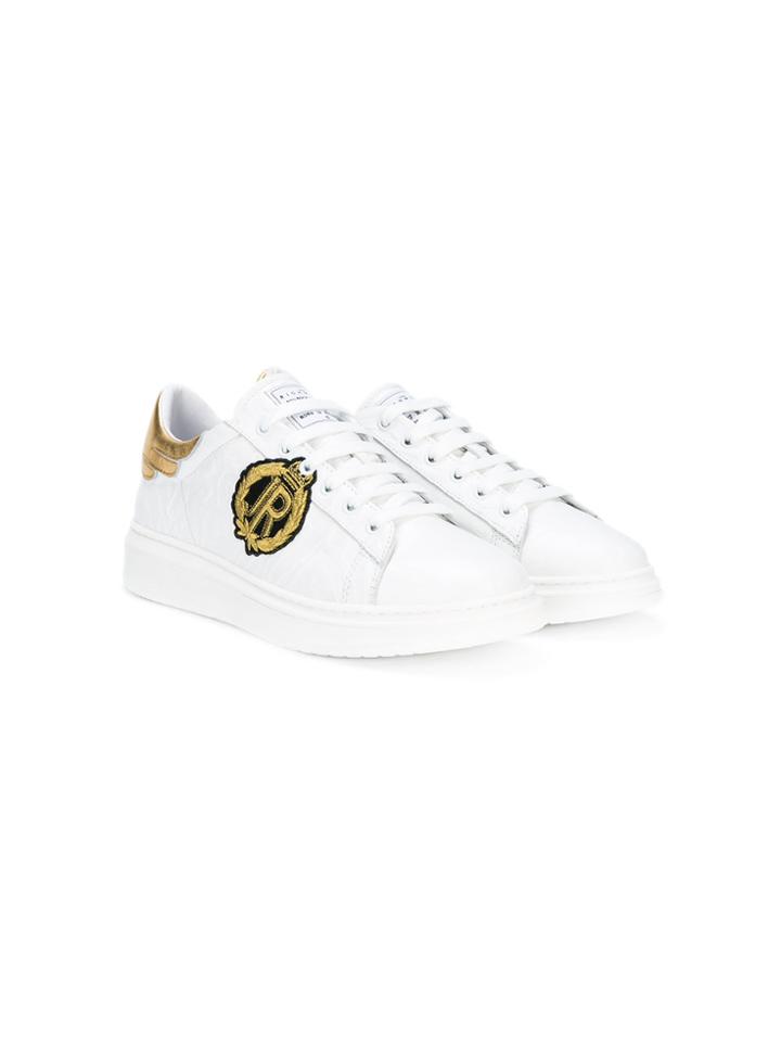 John Richmond Kids Teen Logo Patch Sneakers - White