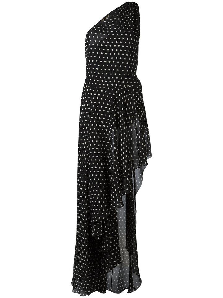 Saint Laurent - Polka Dot Asymmetric Dress - Women - Silk/polyamide/spandex/elastane/viscose - 36, Black, Silk/polyamide/spandex/elastane/viscose