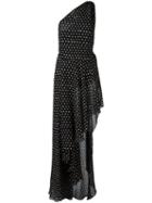 Saint Laurent - Polka Dot Asymmetric Dress - Women - Silk/polyamide/spandex/elastane/viscose - 36, Black, Silk/polyamide/spandex/elastane/viscose