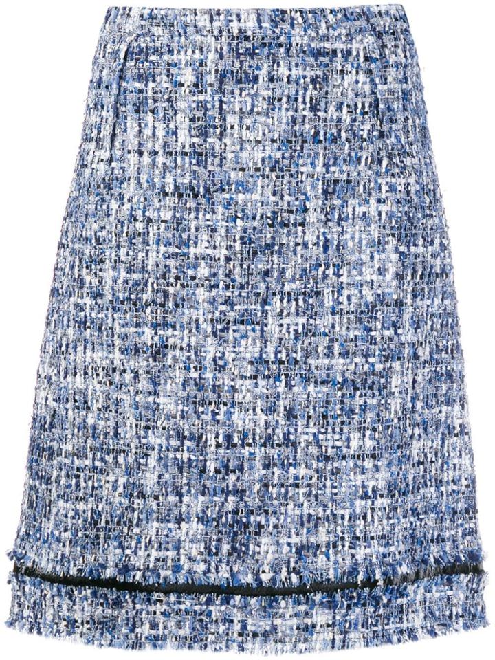 Giambattista Valli Tweed A-line Skirt - Blue