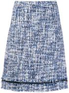 Giambattista Valli Tweed A-line Skirt - Blue