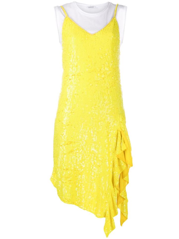 P.a.r.o.s.h. Sequinned Asymmetric Dress - Yellow