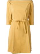 Theory Open Shoulder Dress, Women's, Size: 8, Yellow/orange, Cotton/spandex/elastane