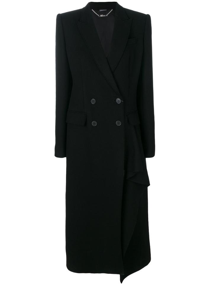 Alexander Mcqueen Cashmere Double Breasted Coat - Black