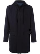 Harmony Paris Hooded Coat, Men's, Size: 52, Blue, Wool/polyamide/viscose