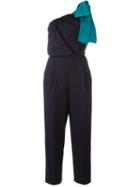 Msgm One Shoulder Jumpsuit, Women's, Size: 40, Pink/purple, Cotton/polyurethane/spandex/elastane
