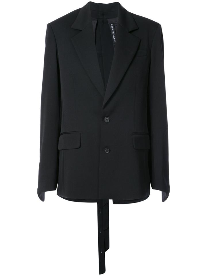 Y / Project One Button Blazer - Black