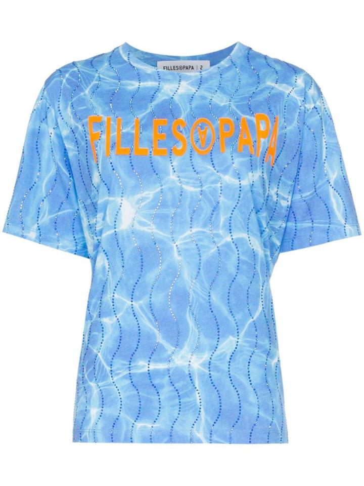 Filles A Papa Splash Logo-print Crystal-embellished Cotton-blend