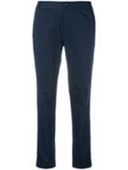 A.p.c. 'adele' Pinstriped Cropped Trousers, Women's, Size: 40, Blue, Cotton/polyester/spandex/elastane