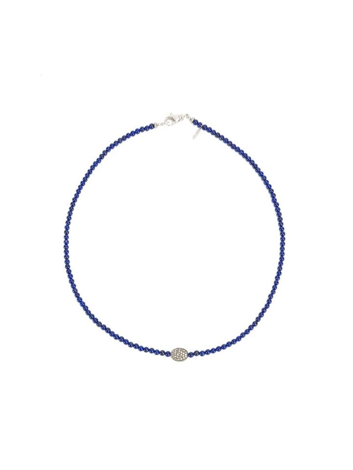 Catherine Michiels Beads Necklace, Women's, Blue, Silver/lapis Lazuli