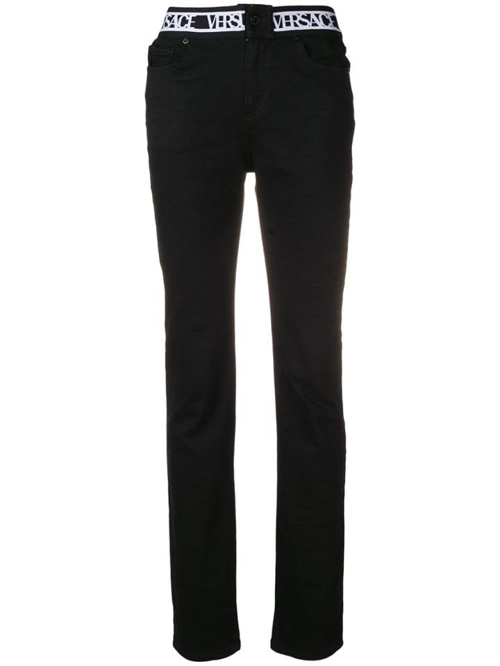 Versus Logo Waistband Jeans - Black