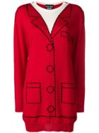 Boutique Moschino Illusion Knit Shirt-dress - Red