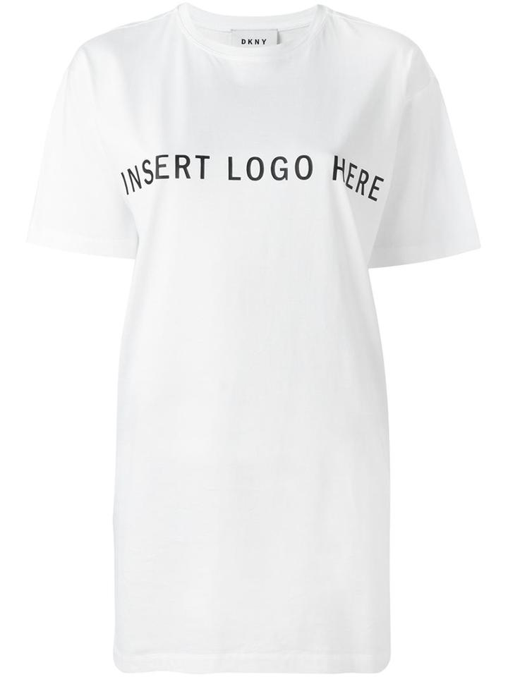 Dkny Insert Logo Here Print T-shirt, Women's, Size: Small, White, Cotton