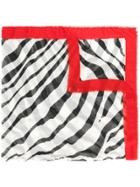 Lanvin Zebra Print Scarf - White