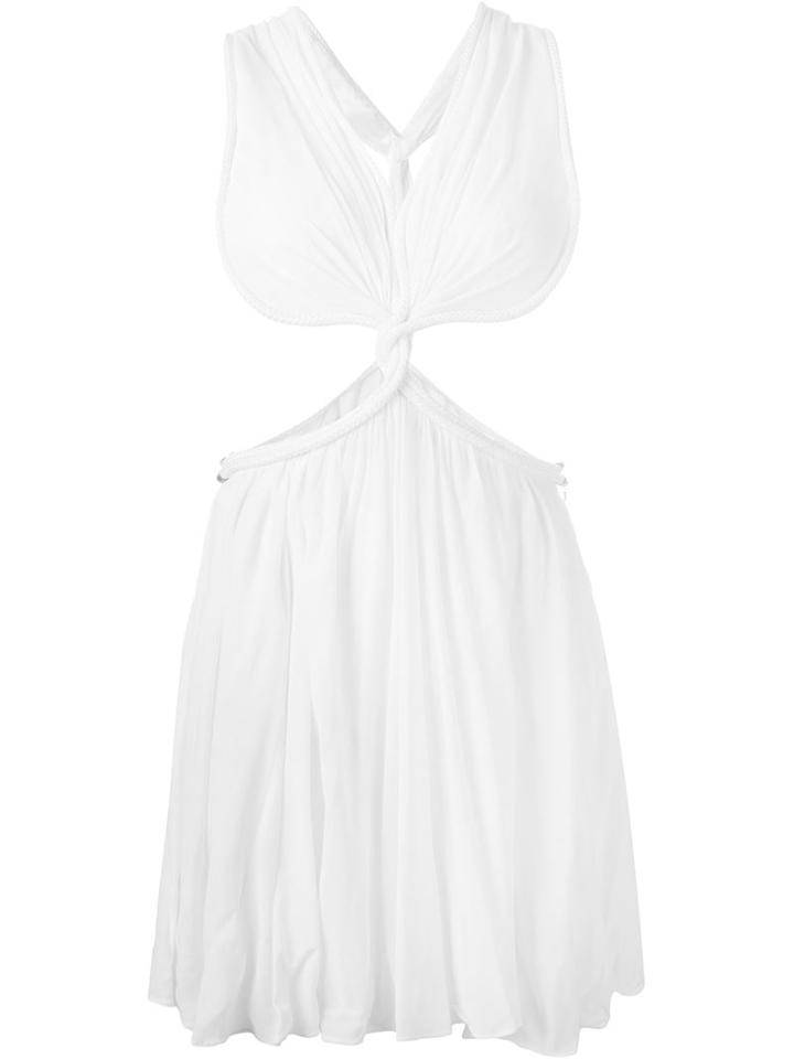 Jay Ahr Rope Trim Cut-out Dress, Women's, Size: 36, White, Rayon/nylon
