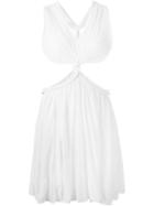 Jay Ahr Rope Trim Cut-out Dress, Women's, Size: 36, White, Rayon/nylon