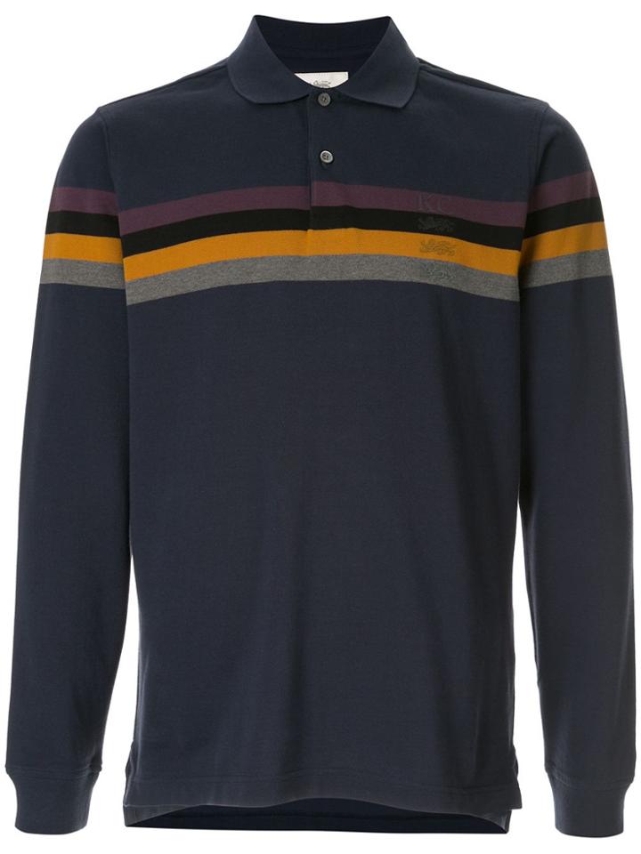 Kent & Curwen Striped Detail Polo Shirt - Blue