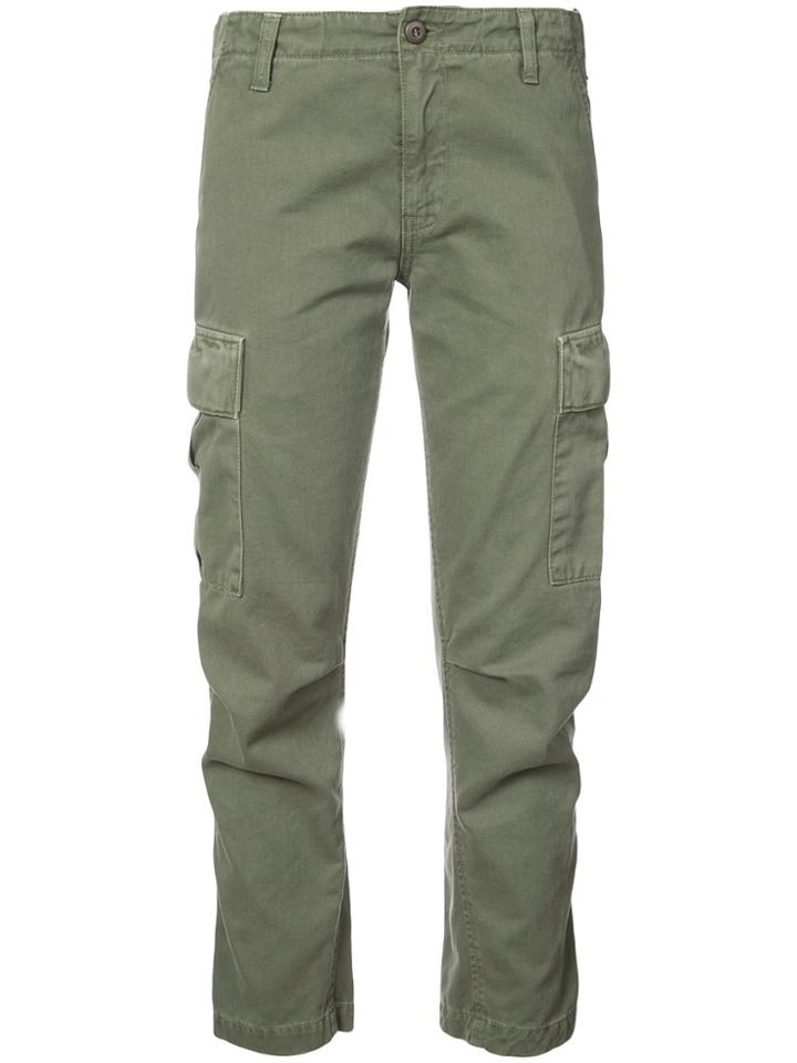 Re/done Cropped Cargo Trousers - Green