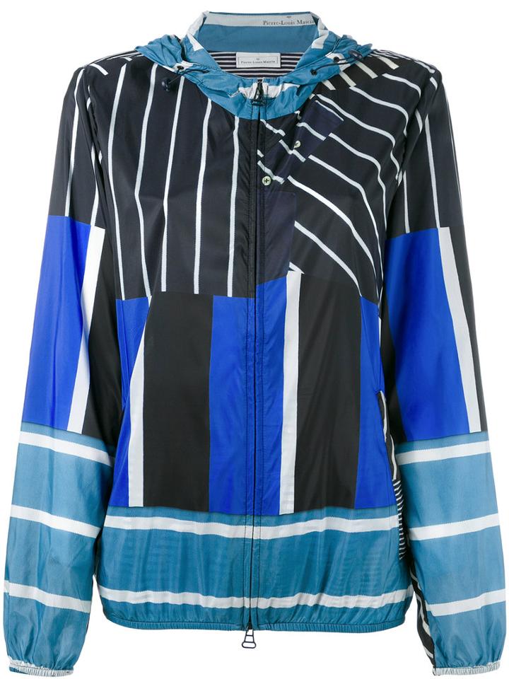 Pierre-louis Mascia - Multi-stripe Hooded Jacket - Women - Polyamide - S, Blue, Polyamide