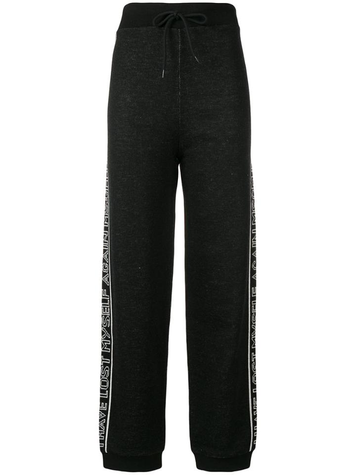 Msgm Drawstring Waist Track Pants - Black