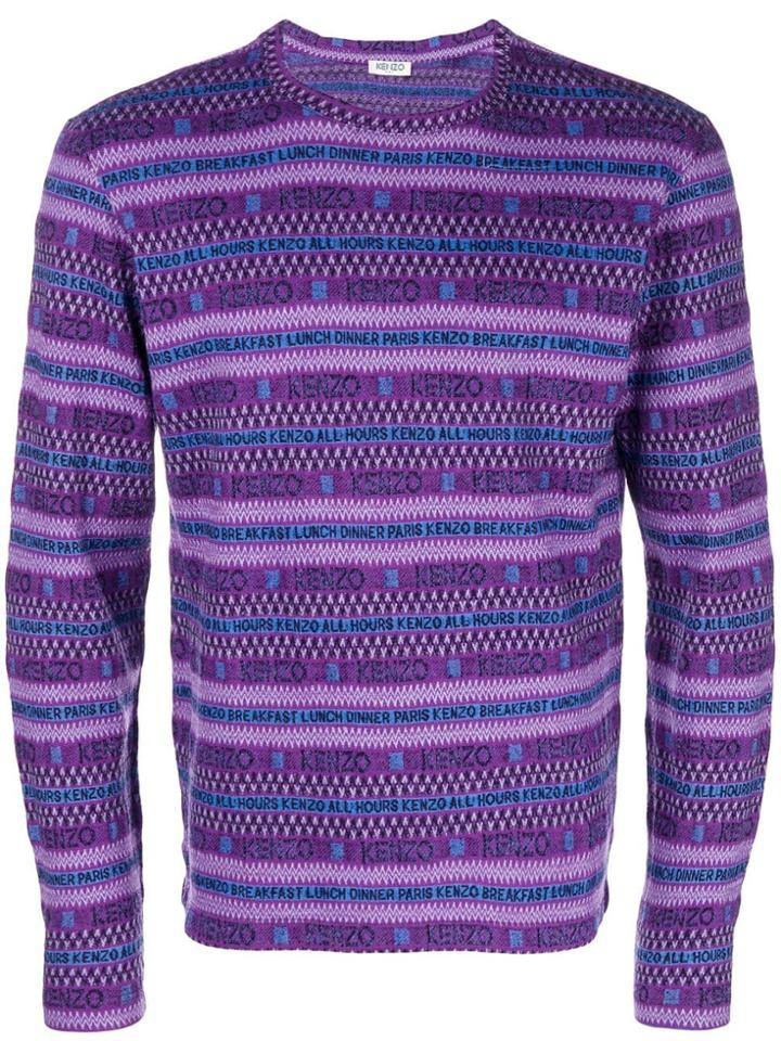 Kenzo 'all Hours' Knitted Sweater - Purple