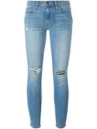 Current/elliott Distressed Skinny Jeans, Women's, Size: 28, Blue, Cotton/polyester/spandex/elastane