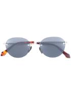 Brioni Oval Frame Sunglasses - Metallic