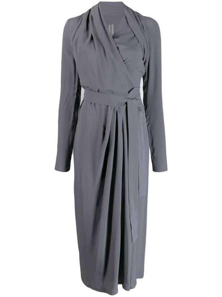Rick Owens Wrap Style Draped Dress - Blue