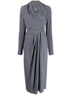 Rick Owens Wrap Style Draped Dress - Blue