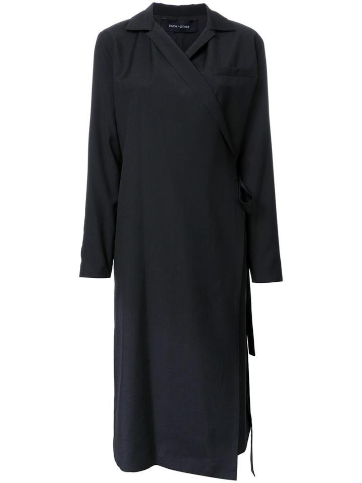 Each X Other - Wrap Coat - Women - Polyester/wool - Xs, Black, Polyester/wool