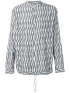 Ymc Pattern Band Collar Shirt - Grey