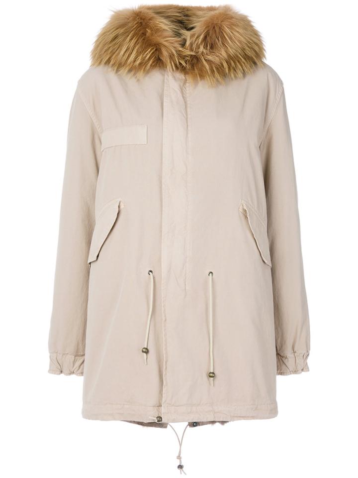 Mr & Mrs Italy Trimmed Hood Mid Parka - Nude & Neutrals