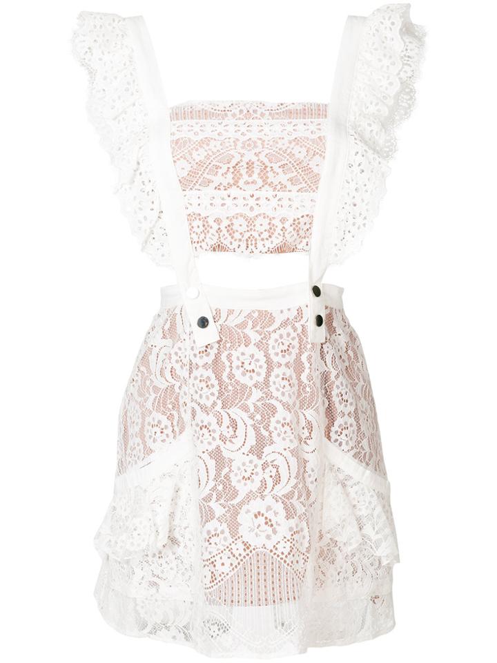 For Love And Lemons Cut-out Lace Dress - White