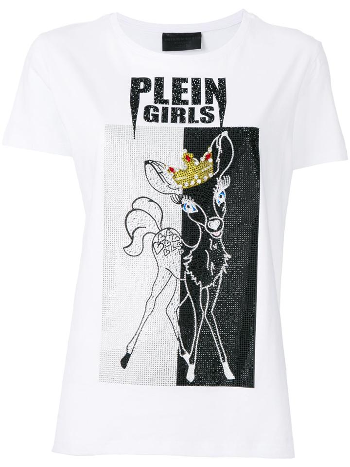 Philipp Plein Crystal Bambi T-shirt - White