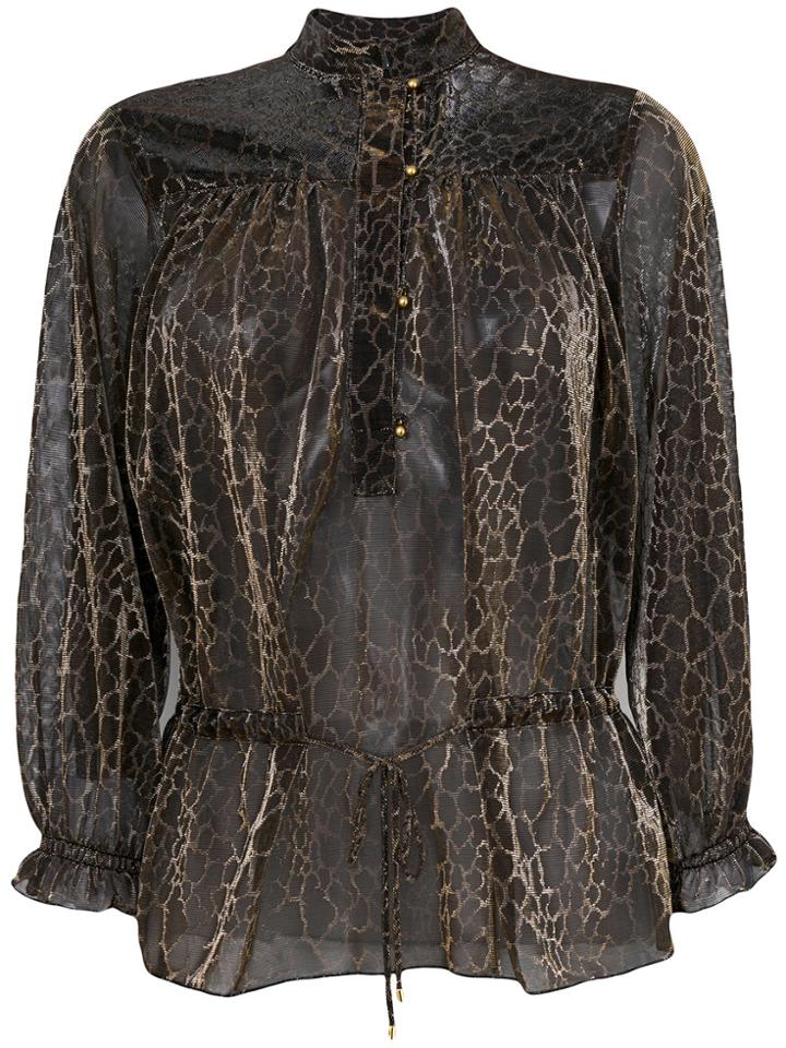 Just Cavalli Snakeskin Print Blouse - Black